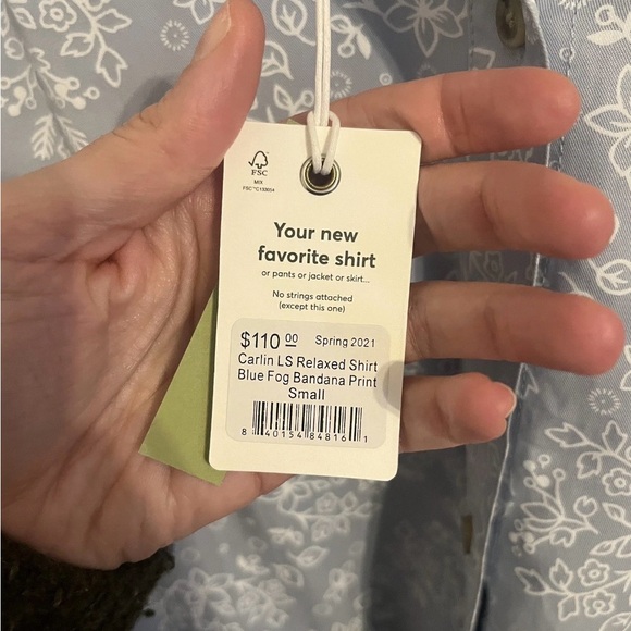 Marine Layer NWT Carlin Blue Fog Bandana Print Long Sleeve Button Up Shirt Sz S - Picture 8 of 8